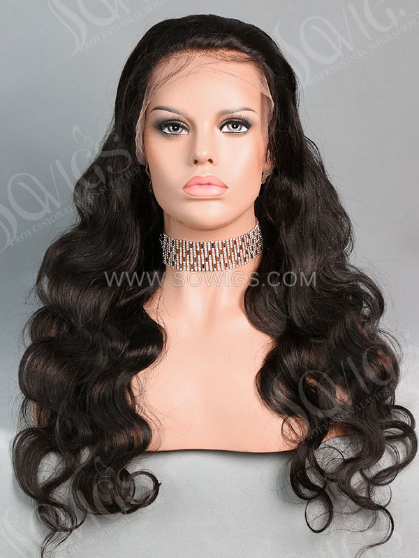 130% Density Full Lace Wigs Body Wave Virgin Human Hair Natural Color