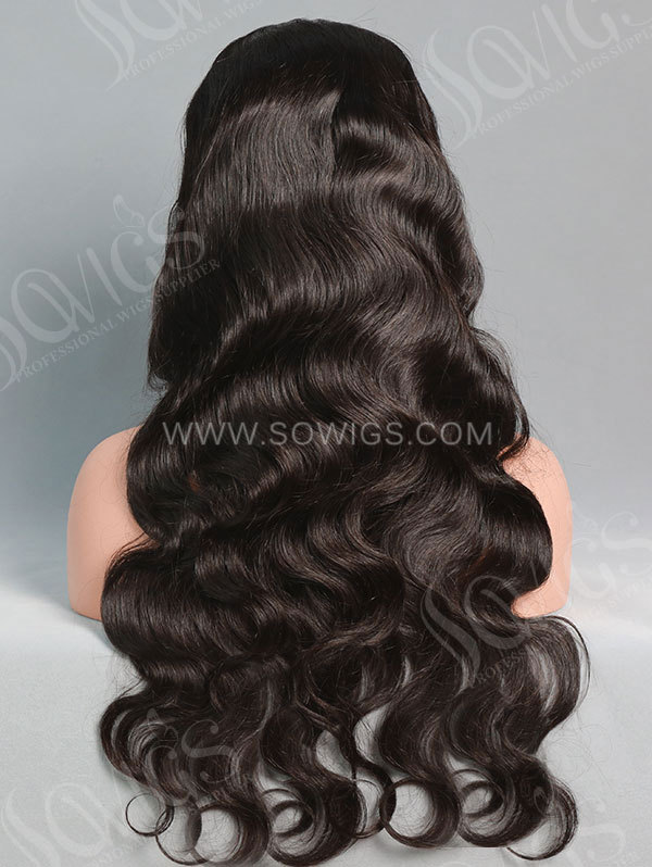 130% Density Full Lace Wigs Body Wave Virgin Human Hair Natural Color