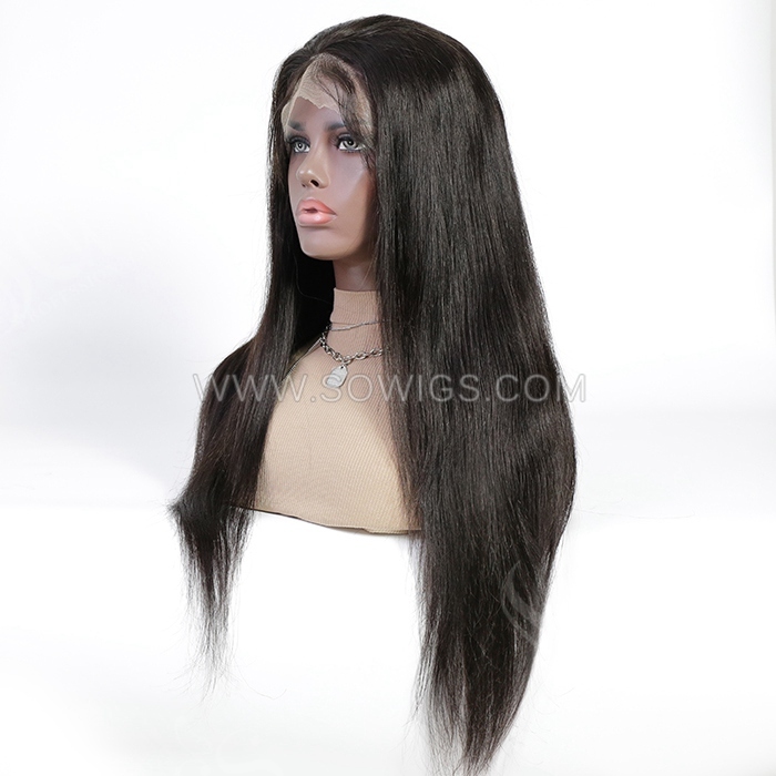 Straight Hair 13*4 Lace Front Wigs 130% Density Lace Wigs Virgin Human Hair Natural Color Natural Hairline