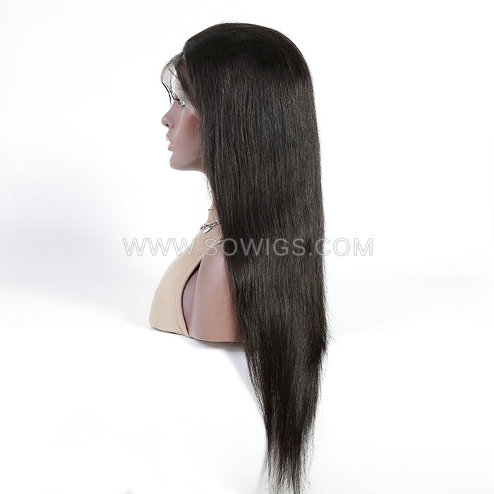 130% Density 13*4 Lace Frontal Wigs Straight Hair Virgin Human Hair Natural Color