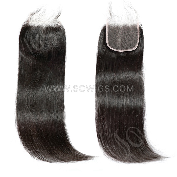 HD Lace Swiss 4*4 Lace Closure Pre plucked Lightly Bleached 100% Unprocessed Human Hair