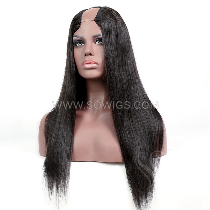 Straight Hair U Part Wigs  V Part Wigs 130% & 300% Density 100% Unprocessed Virgin Human Hair Natural Color