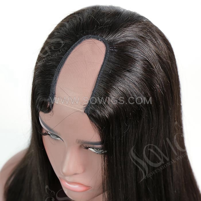 Straight Hair U Part Wigs  V Part Wigs 130% & 300% Density 100% Unprocessed Virgin Human Hair Natural Color