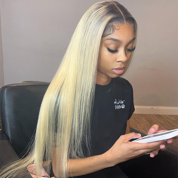 1b/613 Blonde 13*4 Lace Front Wigs Straight Hair Body Wave Deep Wave 130% Density Virgin Human Hair Natural Hairline