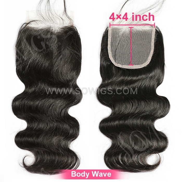 (All texture) 4*4 & 5*5 Lace Closure 100% Unprocessed Virgin Human Hair Natural Color