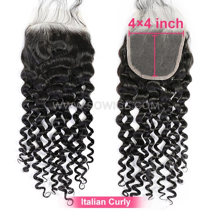 (All texture) 4*4 & 5*5 Lace Closure 100% Unprocessed Virgin Human Hair Natural Color