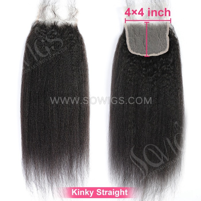 (All texture) 4*4 & 5*5 Lace Closure 100% Unprocessed Virgin Human Hair Natural Color