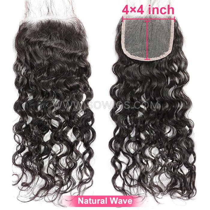 (All texture) 4*4 & 5*5 Lace Closure 100% Unprocessed Virgin Human Hair Natural Color