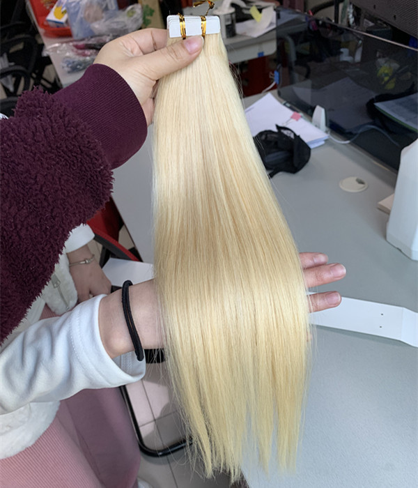Color 613 Blonde Tape hair Extension 20pcs 50gram/pack  100% Human Hair Weaves