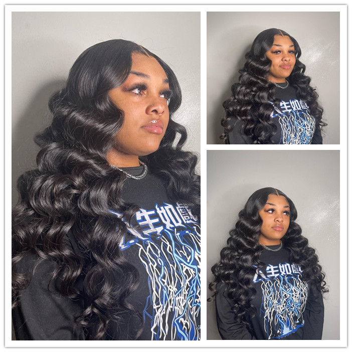 13x6 Full Frontal Wigs 150% or 200% Density Lace Wigs Pre Plucked Virgin Human Hair Natural Color