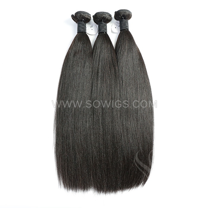 1 Pack Yaki Straight Hair Bundles (100g) or Clip in (120g) 100% unprocessed Virgin Human Hair Extension