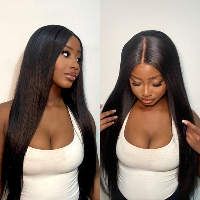 13*6 Lace Front Wigs 130% Density Virgin Human Hair Natural Color Natural Hairline