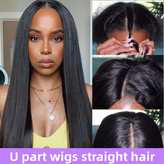 Straight Hair U Part Wigs  V Part Wigs 130% & 300% Density 100% Unprocessed Virgin Human Hair Natural Color