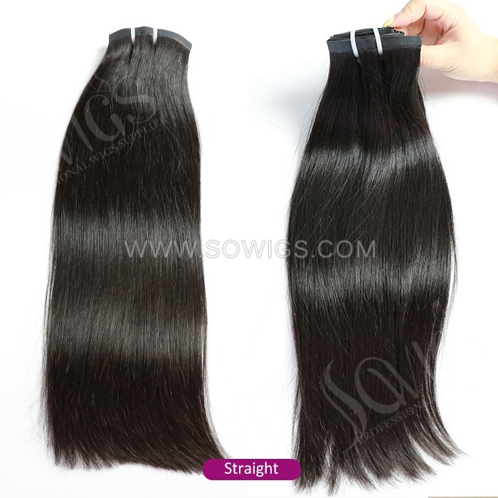 Seamless Clip In Invisible PU Tape Hair Extension 7pcs 120gram 1B Natutal Color 100% Human Hair Weaves