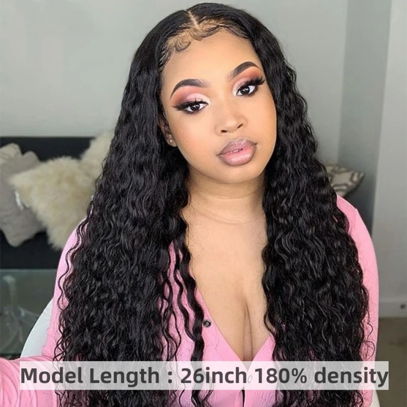 130% /180% /300% Density Deep Wave 13*4 Lace Front Wigs 100% Unprocessed Virgin Human Hair Wigs  Natural Color
