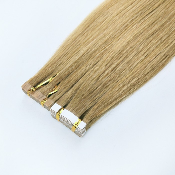 Color 27# Honey Blonde Tape hair Extension 20pcs 50gram/pack  100% Human Hair Weaves