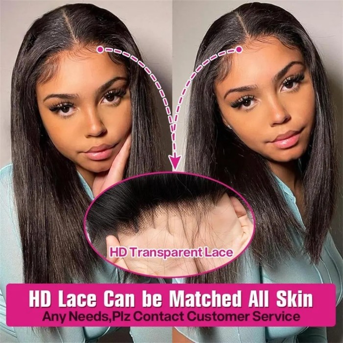【3D Dome Cap】5x5 HD Lace Closure Wigs Glueless Wear Go Lace Wigs 150% 200% Density 100% Unprocessed Human Hair Wigs