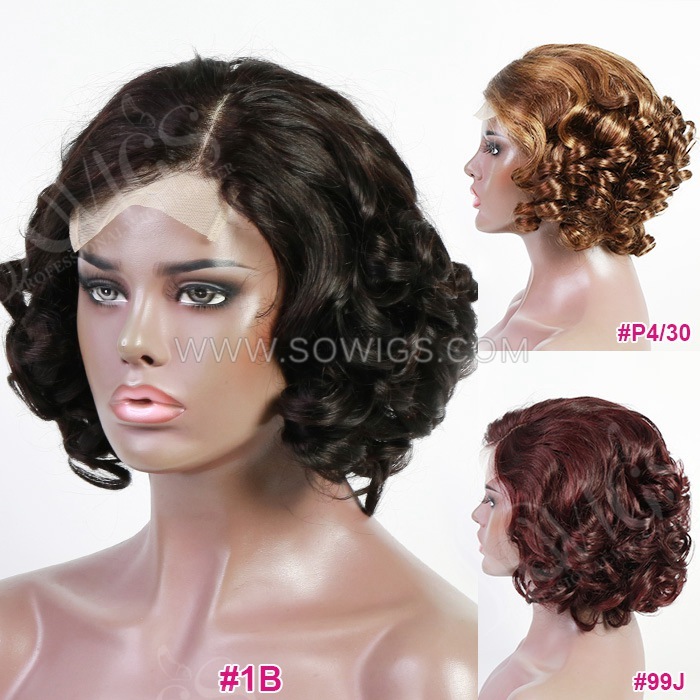 Short Bob Wigs 4x4 Lace Closure 200% Density Virgin Human Hair Natural Hairline BR-23041#