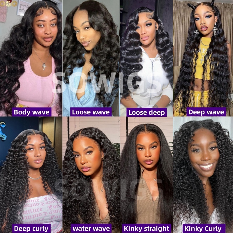 5x5 Lace Closure Wigs 150% /200% /300% Density Glueless Wear Go Lace Wigs 100% Unprocessed Human Hair Wigs