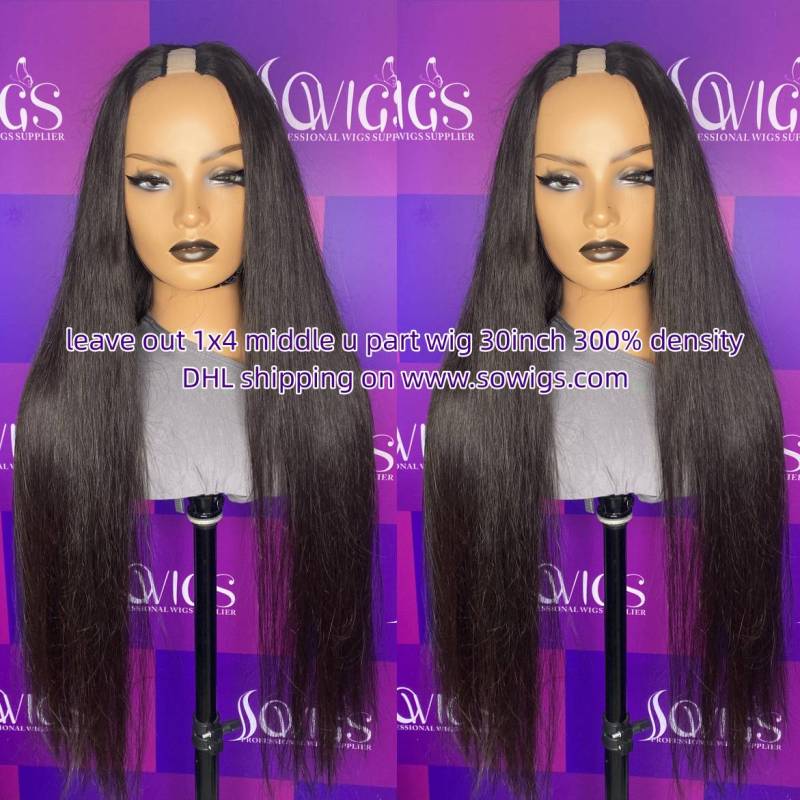 Straight Hair U Part Wigs  V Part Wigs 130% & 300% Density 100% Unprocessed Virgin Human Hair Natural Color