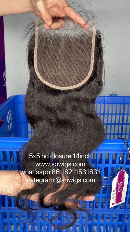 4*4/ 5*5 HD Lace Closure 12A Top 100% Unprocessed Virgin Human Hair Natural Color