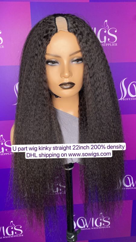 12-40inch U Part Wigs V Part Wigs 150% /200% 300% Density Kinky Straight Virgin Human Hair Natural Color