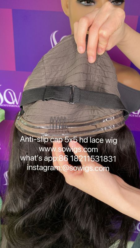 Anti-Slip Cap 5x5 HD Lace Closure Wigs Natural Color 100% Unprocessed Human Hair Wigs