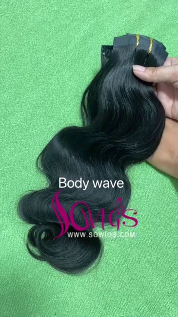 Seamless Clip Extension Body Wave 1Pack/7pcs/120gram 14inch-30inch Invisible PU Clip Hair Extension Natural Color