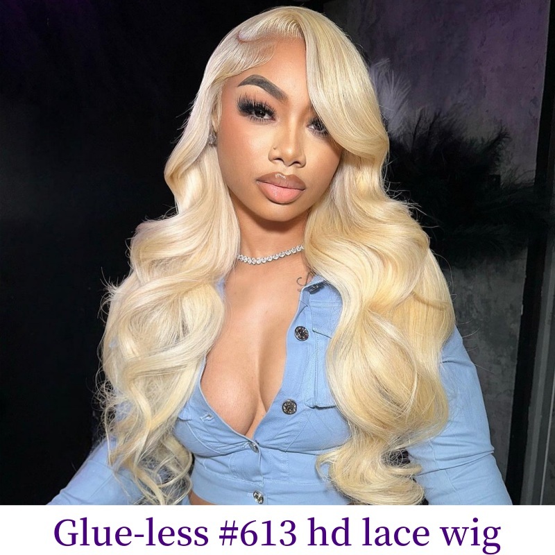 Glueless Blonde 613# HD Lace Full Frontal 13x4 13x6 Lace Wigs 100% Virgin Human Hair Wig