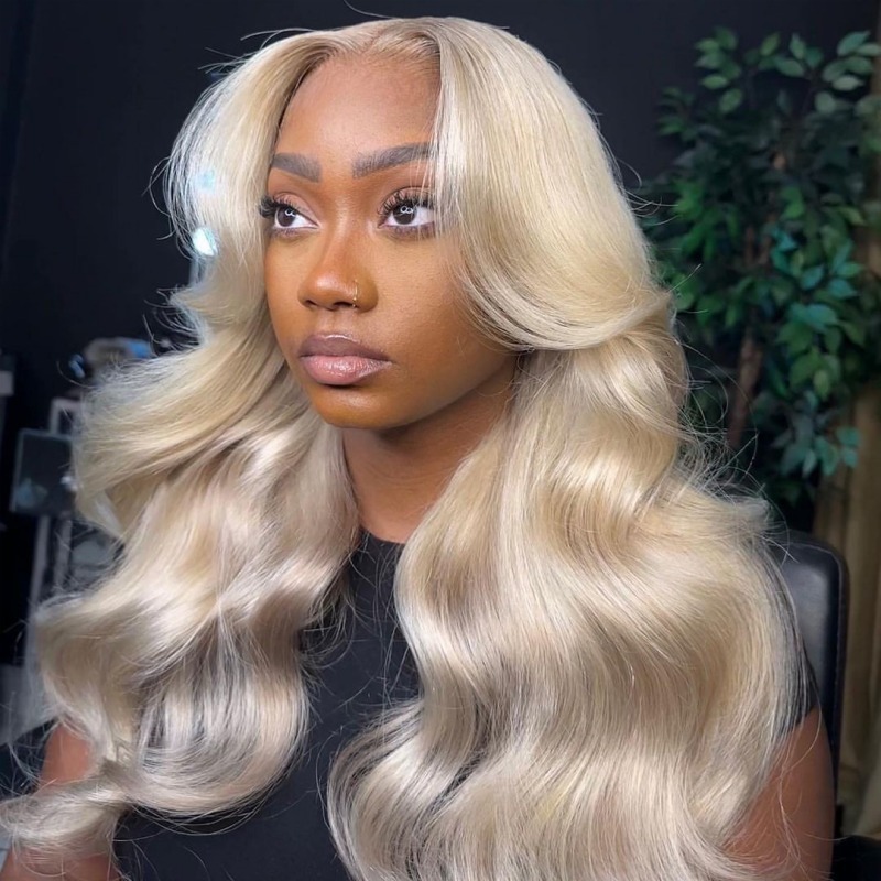 Glueless Blonde 613# Full Frontal HD Lace 13x6 Lace Wigs 100% Virgin Human Hair Wigs