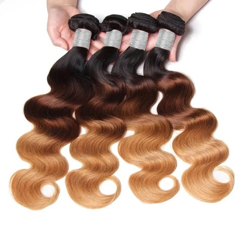 Sowigs 12A Grade Three Tone Color 1b/4/27 Virgin Hair 1 Bundles Deal