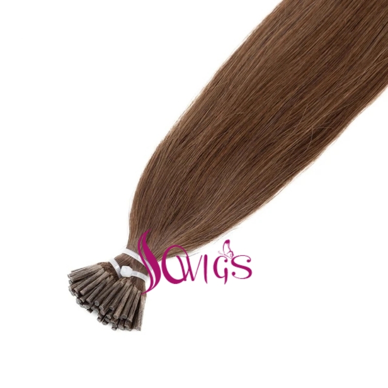 Brown Color 4# Raw I Tip Hair Extension 100 strands/100g/Pack Straight Human Hair