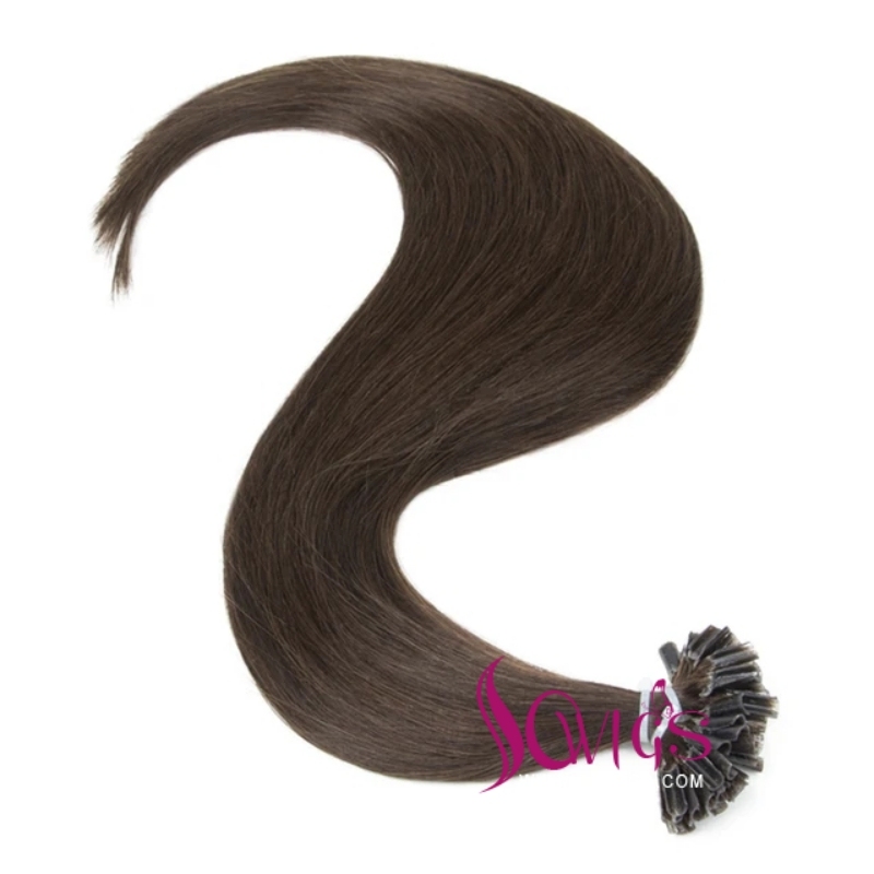 Brown Color 4# Raw U Tip Hair Extension 100 strands/100g/Pack Straight Human Hair