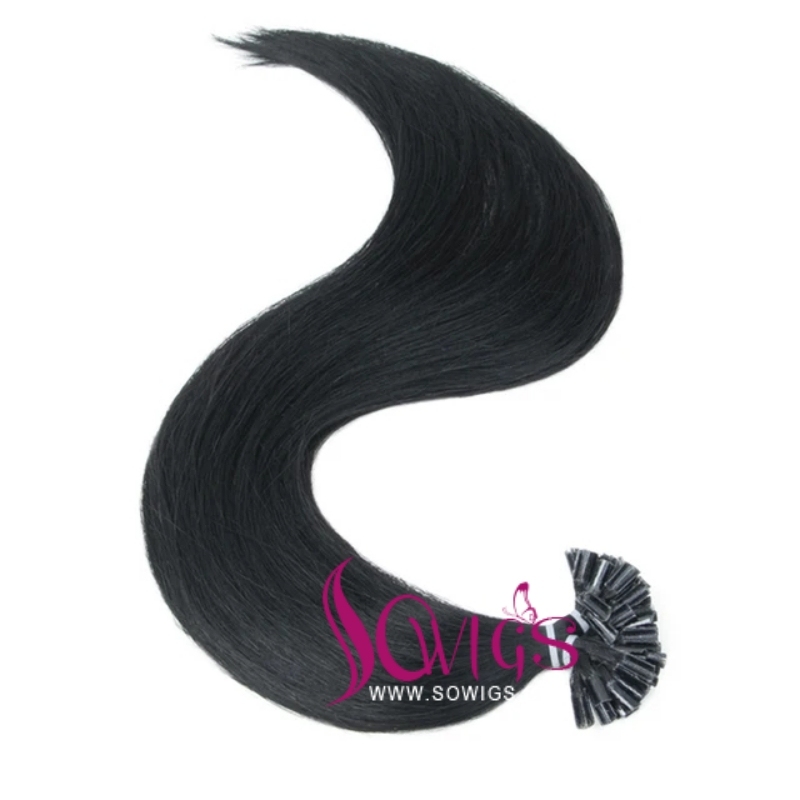 Jet Black Color 1# Raw U Tip Hair Extension 100 strands/100g/Pack Straight Human Hair
