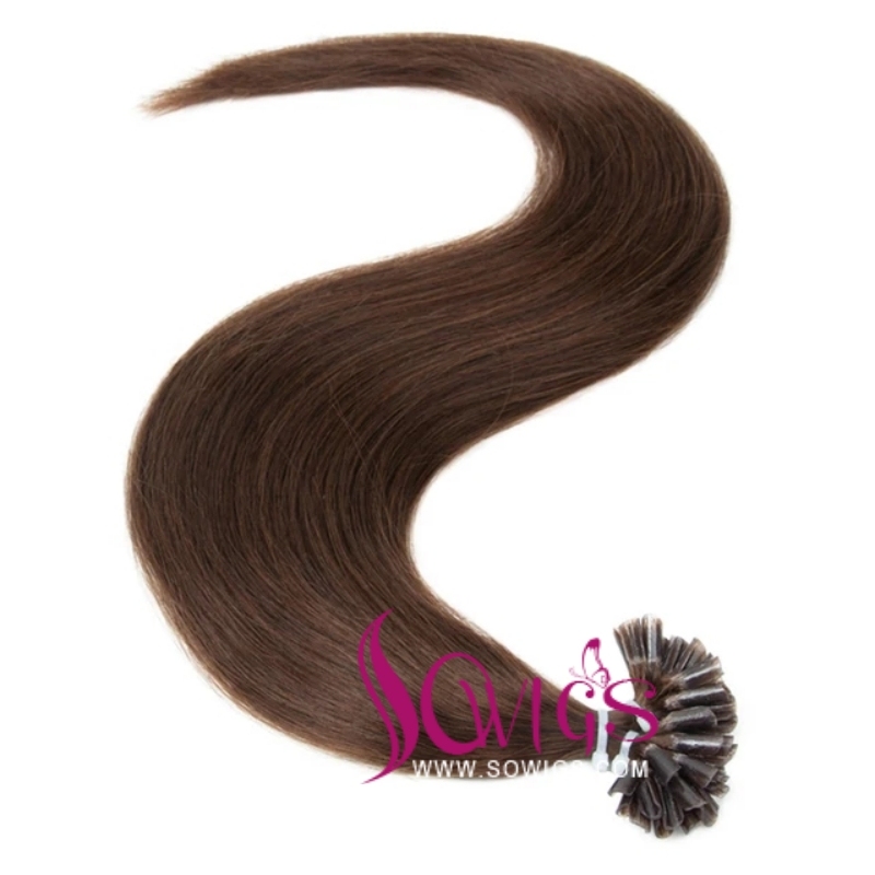 Brown Color 2# Raw U Tip Hair Extension 100 strands/100g/Pack Straight Human Hair
