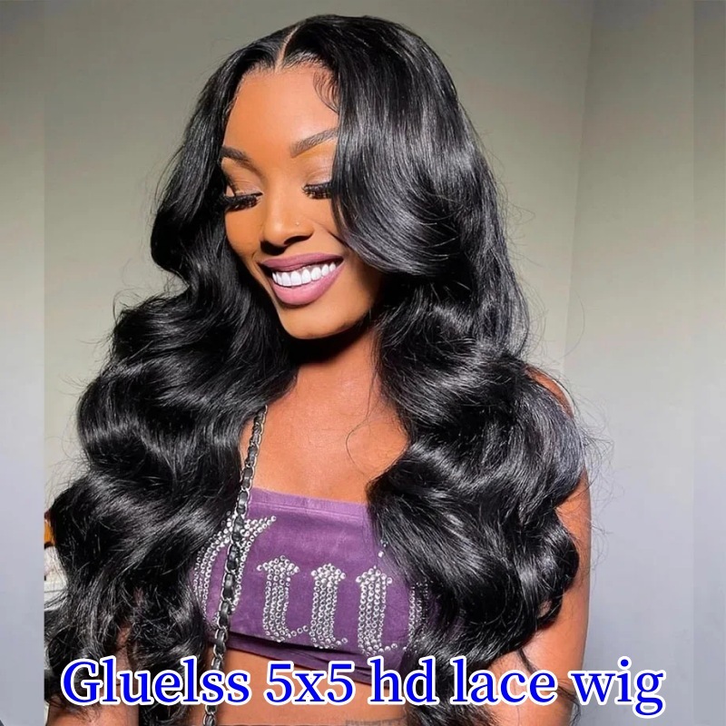 Glueless 5x5 HD Lace Closure Wigs Wear Go Lace Wigs 100% Unprocessed Human Hair Wigs Natural Color