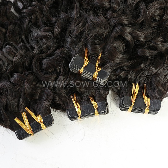 Sowigs Tape ins Extension Water Wave 12A Gade Virgin Hair 1/3/4 Packs 20/60/80 Pcs Deal