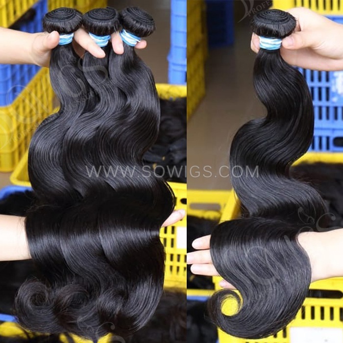 Sowigs 1 Bundle Raw Brazilian Body Wave 100% unprocessed Virgin Human Hair Extension Natural Color