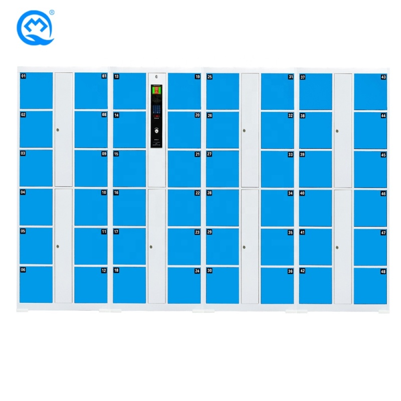 High quality gym lockers barcode smart metal parcel lockers with credit card for public places supermarket