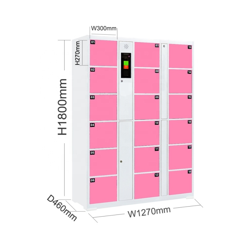 Modern New Durable Hot Selling Intelligent 18 doors Mail Box Delivery Lockers and Online Intelligent Lockers Luggage