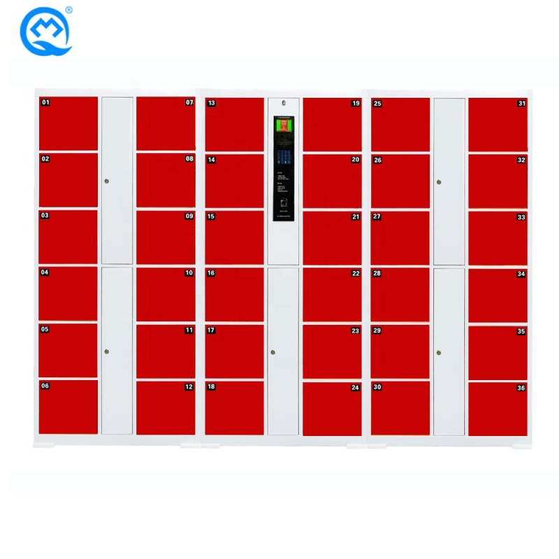 Gym electronic metal barcode lockers steel smart storage finger print luggage hot food office electronic key locker