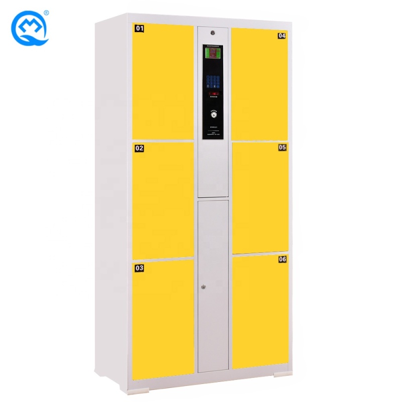 Several Optional 6 doors Cold Rolled Steel smart RFID parcel locker box Electronic Storage digital key Locker cabinet