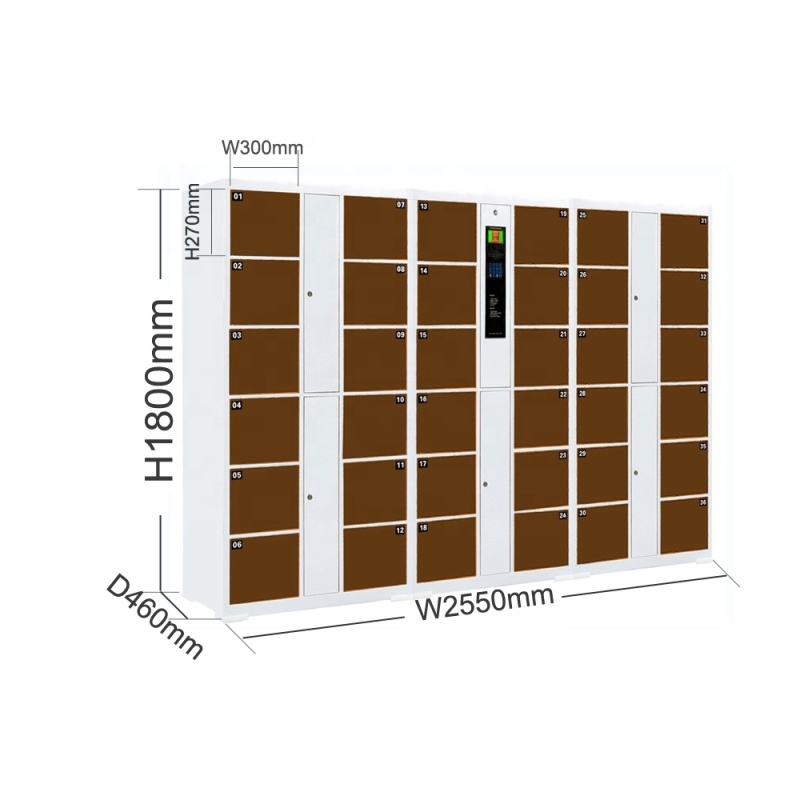 High Quality 36 Door Electronic Cold Rolled Steel Delivery Locker for Gym /Bar Coffee Locker