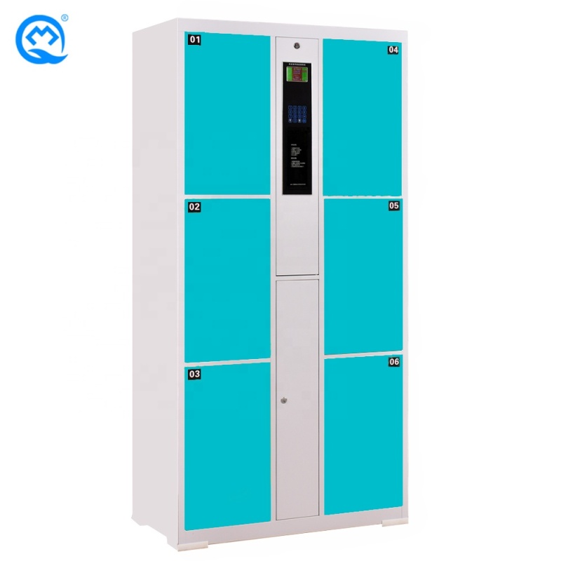 Comprehensively Upgrade New Product 6 doors To Market Intelligent Electronic locker metal steel Storage everpretty Cabinet