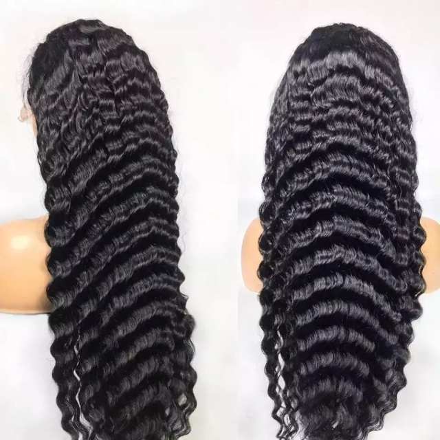 Beicapeni Deep Wave 13x4 Frontal Lace Wigs Made By Hair Bundles With Frontal 180%Density