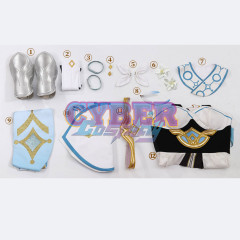 Ready to Ship Genshin Impact Traveler Lumine Cosplay Costume Upgraded Version C02895