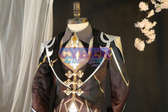 Game Genshin Impact Liyue Harbor Lapis Dei Zhongli Cosplay Costume Sands Satin Version C02946