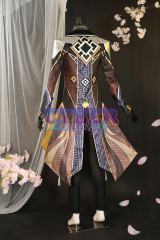 Game Genshin Impact Liyue Harbor Lapis Dei Zhongli Cosplay Costume Sands Satin Version C02946