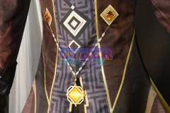 Game Genshin Impact Liyue Harbor Lapis Dei Zhongli Cosplay Costume Sands Satin Version C02946