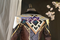Game Genshin Impact Liyue Harbor Lapis Dei Zhongli Cosplay Costume Sands Satin Version C02946